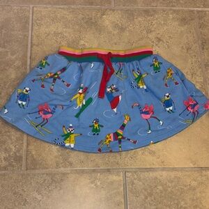 Mini Boden Blue Skirt with Multicolor Waistband